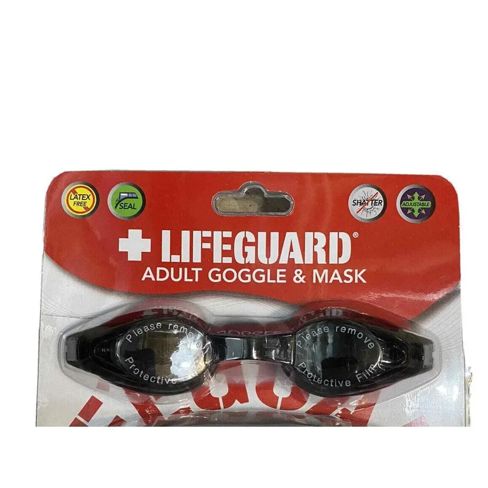 OFFICIAL LIFEGUARD ADULT DIVING MASK &‎ Googles Combo LATEX FREE